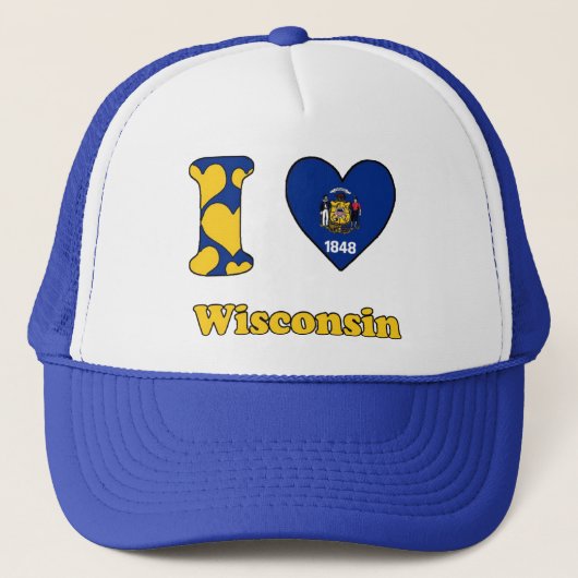 Ik hou van Wisconsin Trucker Pet (Voorkant)
