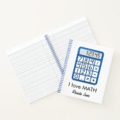 Ik hou van Wiskunde blauw en wit Notitieboek (Binnen)