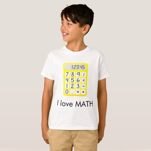 Ik hou van Wiskunde Calculator T-shirt (Voorkant volledig)