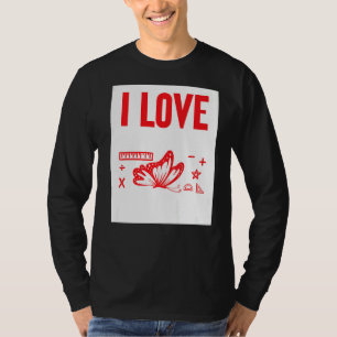 Ik hou van Wiskunde en botervliegen T-shirt