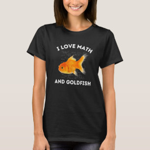 Ik hou van wiskunde en goudvis vissen algebra STEM T-shirt