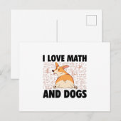Ik hou van wiskunde en honden | Wiskundige cadeaus Briefkaart (Voorkant / Achterkant)