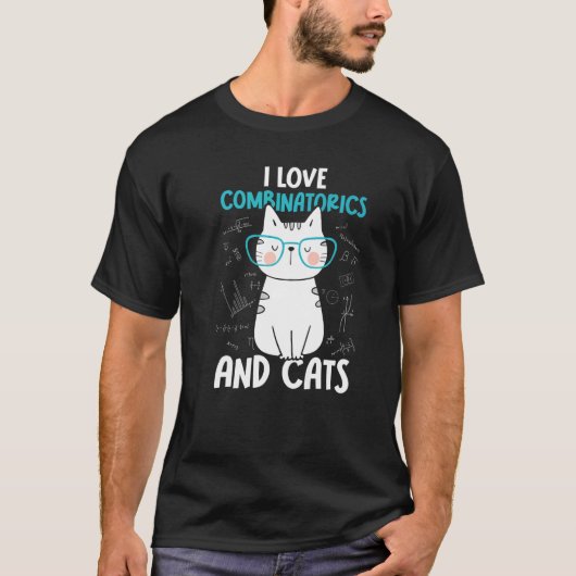 Ik hou van wiskunde en katten Combinatoriek 1 T-shirt (Voorkant)