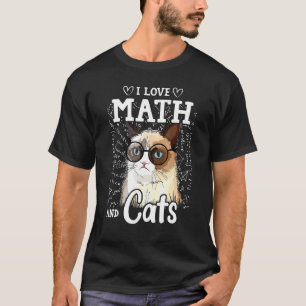Ik hou van wiskunde en katten Cute Kitty Kat Katac T-shirt