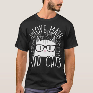 Ik hou van Wiskunde en katten die de kattenkattenk T-shirt