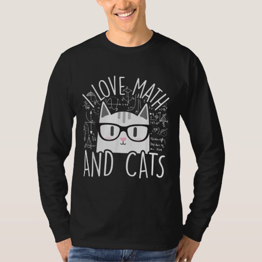 Ik hou van Wiskunde en katten die katjes koken T-shirt (Voorkant)