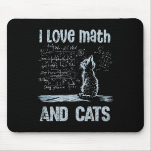 Ik hou van wiskunde en katten Funny kattenliefhebb Muismat