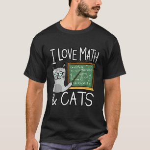 Ik hou van wiskunde en katten Gelukkige leraar en  T-shirt