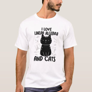 Ik hou van Wiskunde en katten - grappige lineaire  T-shirt