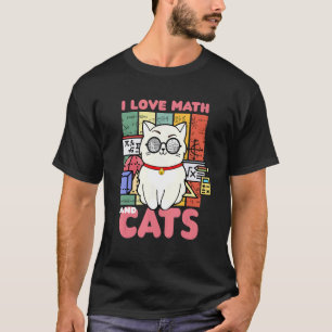 Ik hou van wiskunde en katten huisdier eigenaar t-shirt