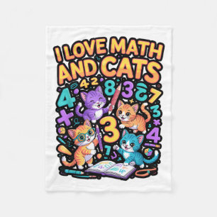 Ik hou van wiskunde en katten leraar leerling fleece deken