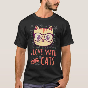 Ik hou van wiskunde en katten nummers wiskunde lie t-shirt