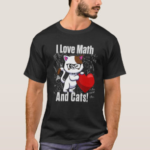 Ik hou van wiskunde en katten Schattige mannen vr T-shirt