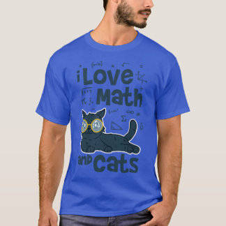 Ik hou van wiskunde en katten t-shirt