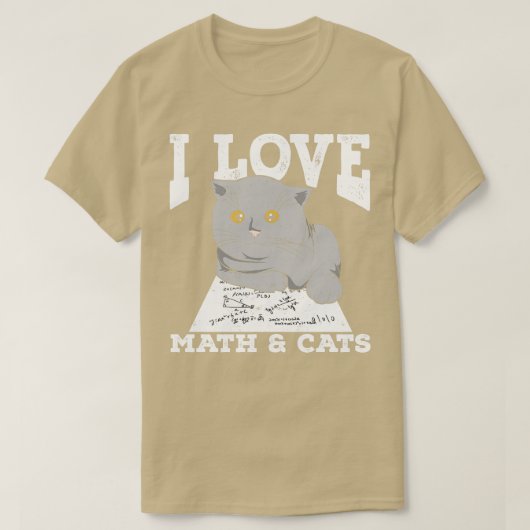Ik hou van Wiskunde en katten T-shirt (Design voorkant)