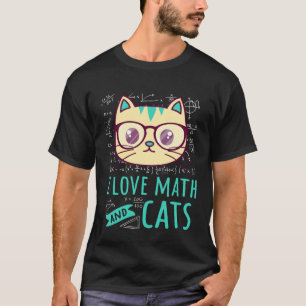 Ik hou van wiskunde en katten Tabby katachtigen wi T-shirt
