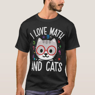 Ik hou van Wiskunde en katten Wiskunde Kat Kitten  T-shirt