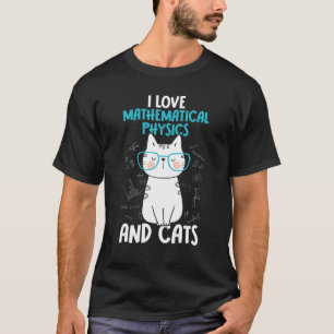 Ik hou van wiskunde en katten     Wiskundige natuu T-shirt