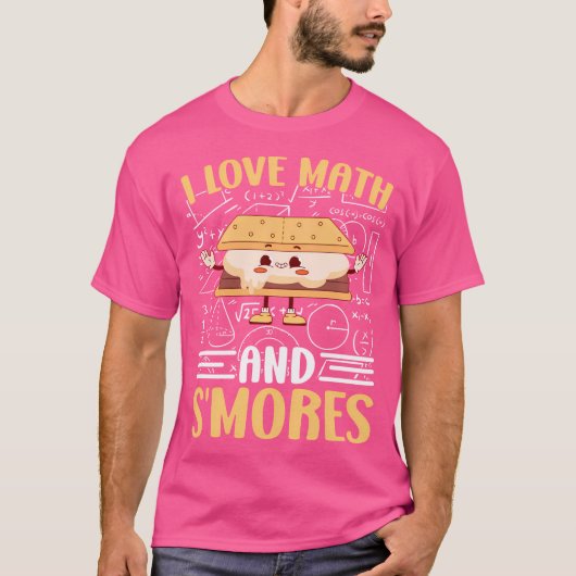 Ik hou van Wiskunde en Smores School Marshmallow C T-shirt (Voorkant)