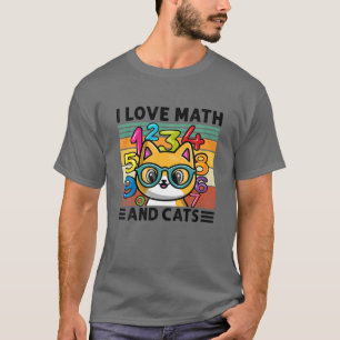 Ik hou van Wiskunde en wiskunde-kat-formule T-shirt