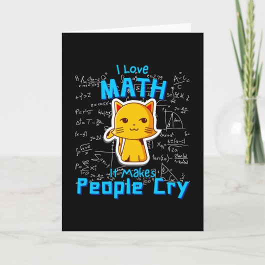 Ik hou van Wiskunde Funny Mathematicus Cat Formula Kaart (Voorkant)
