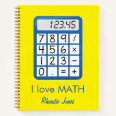 Ik hou van Wiskunde geel en blauw Notitieboek (Voorkant)