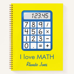 Ik hou van Wiskunde geel en blauw Notitieboek
