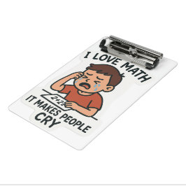 Ik hou van Wiskunde - Grappige Cartoon Sticker Mini Klembord