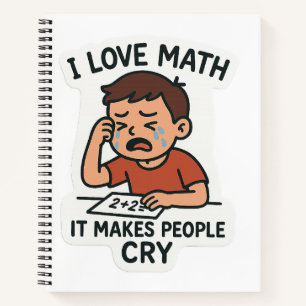 Ik hou van Wiskunde - Grappige Cartoon Sticker Notitieboek