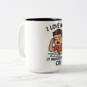 Ik hou van Wiskunde - Grappige Cartoon Sticker Tweekleurige Koffiemok (Voorkant links)