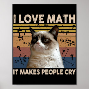 Ik hou van Wiskunde Het maakt mensen huilen Katten Poster