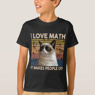 Ik hou van Wiskunde Het maakt mensen huilen Katten T-shirt