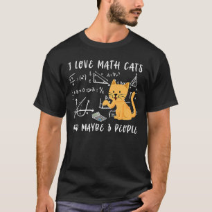 Ik hou van Wiskunde katten en misschien 3 mensen d T-shirt