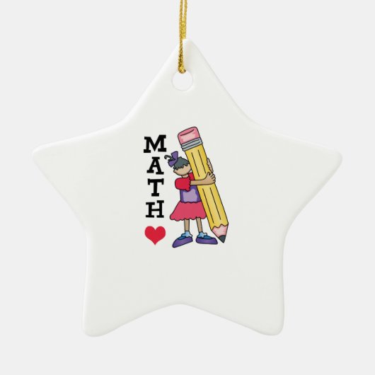 Ik hou van WISKUNDE Keramisch Ornament (Voorkant)