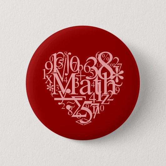 Ik hou van wiskunde knop ronde button 5,7 cm (Voorkant)