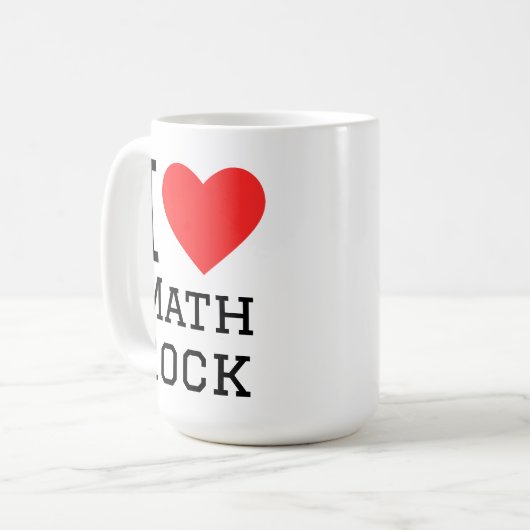 Ik hou van wiskunde rock square sticker koffiemok (Voorkant links)