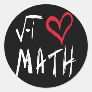 Ik hou van wiskunde ronde sticker