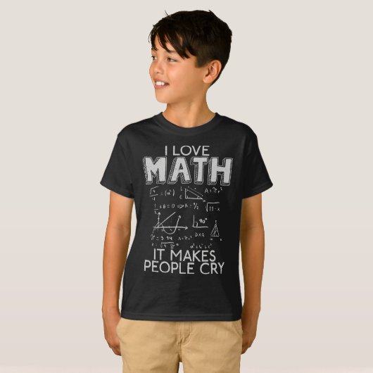 Ik hou van Wiskunde School Algebra Funny Mathem T-shirt (Voorkant volledig)