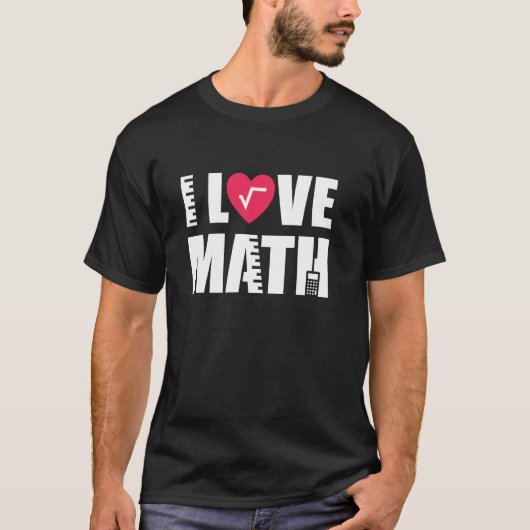 Ik hou van Wiskunde Wiskunde Mathematical Operatio T-shirt (Voorkant)