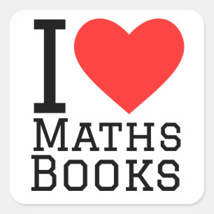 Ik hou van wiskundeboek vierkante sticker