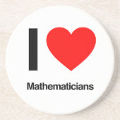 ik hou van wiskundigen zandsteen onderzetter (Voorkant)
