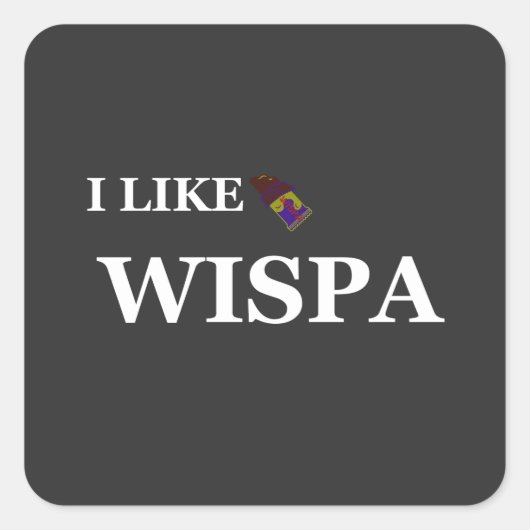 Ik hou van Wispa Vierkante Sticker (Voorkant)