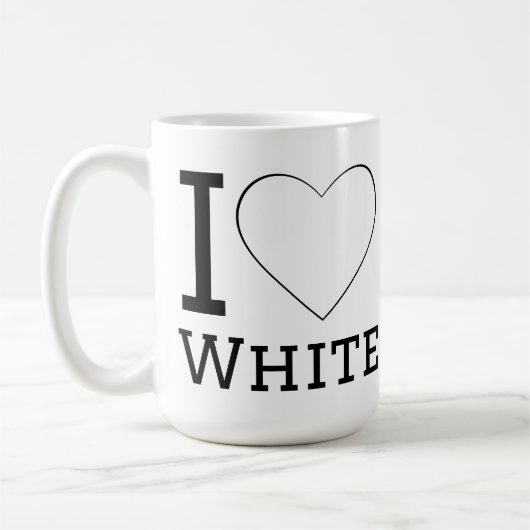 Ik hou van wit koffiemok (Links)