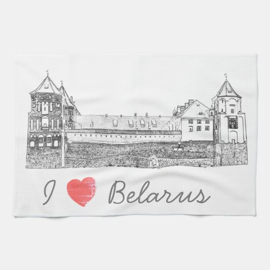 Ik hou van Wit-Rusland Mir Castle Architecture М р Theedoek (Horizontaal)