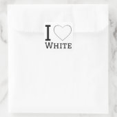 Ik hou van wit vierkante sticker (Tas)