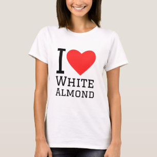 Ik hou van witte amandelaar t-shirt