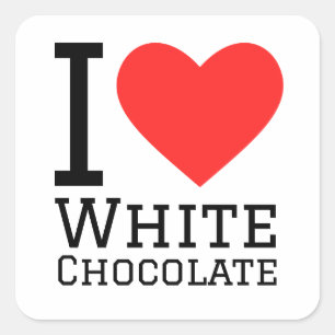Ik hou van witte chocolade vierkante sticker