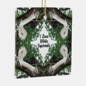 Ik hou van witte eekhoorns keramisch ornament (Rechts)