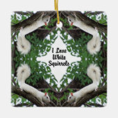 Ik hou van witte eekhoorns keramisch ornament (Voorkant)