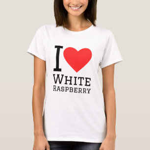 Ik hou van witte frambose t-shirt